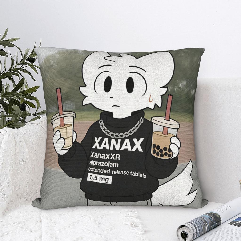 Bubble Milk Tea Boykisser Silly Cat Square Pillowcases Home Furry Cushion Cover Creative Home Decoration Pillowcase 45*45