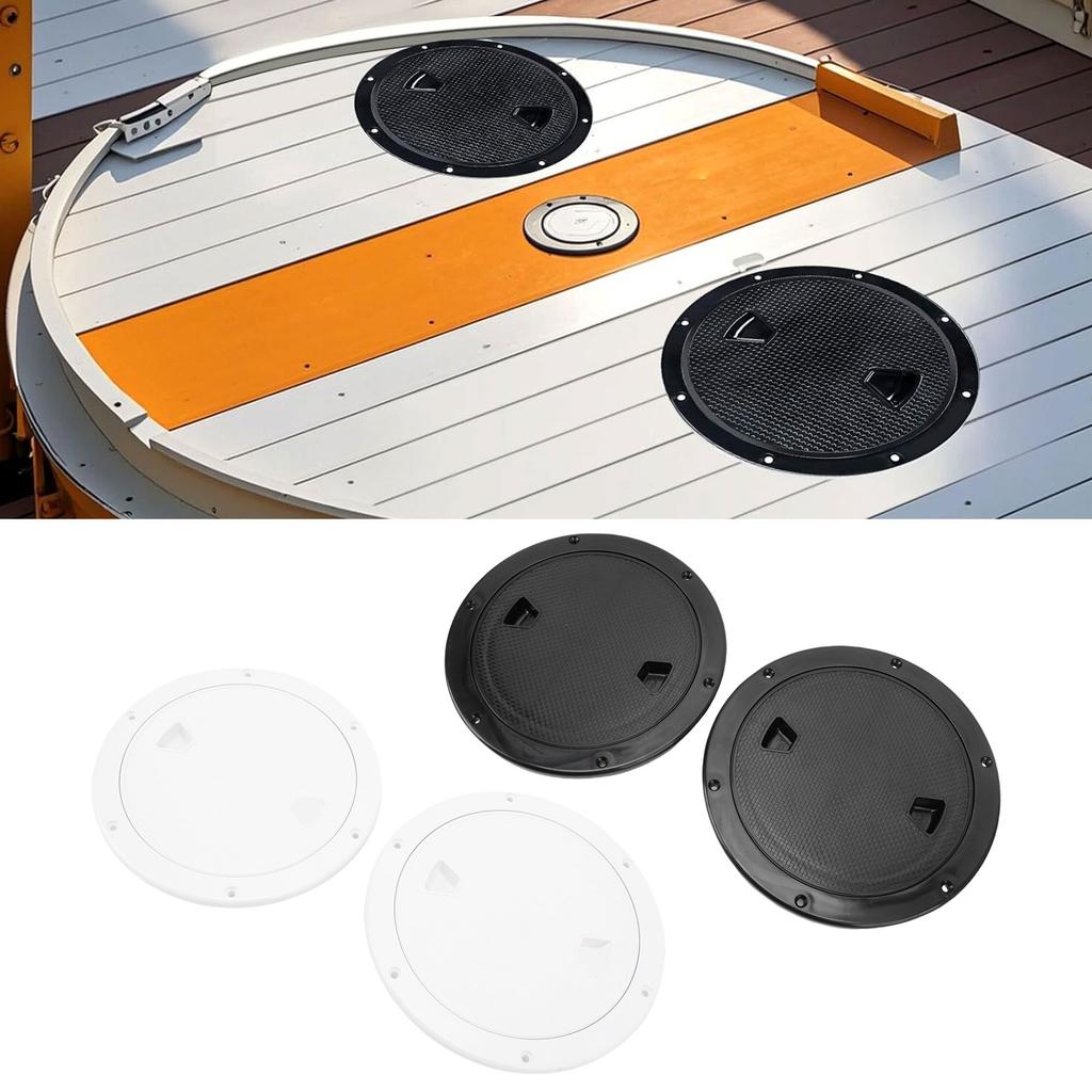 Round Access Hatch Marine Deck Plate High Hardness 8 Inch Excellent Rubber Sealing Ergonomic Knob for Marine Yachts Boat
