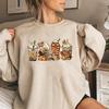Pumpkin Spice Coffee Lover Women Fall Cozy Horror Sweatshirt Pullover Halloween Clothes