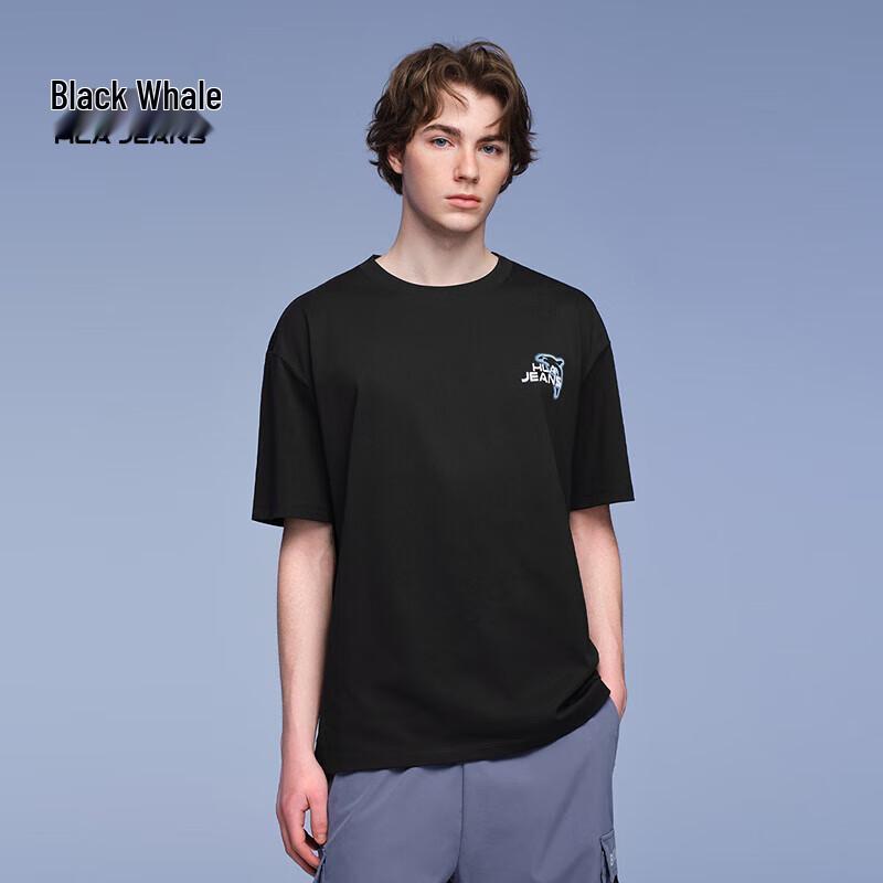 

HLA Black Whale Men s Back Print T-Shirt S