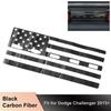 Para Dodge Challenger 15+ Adesivo Central da Tampa Traseira Bandeira dos EUA Fibra de Carbono