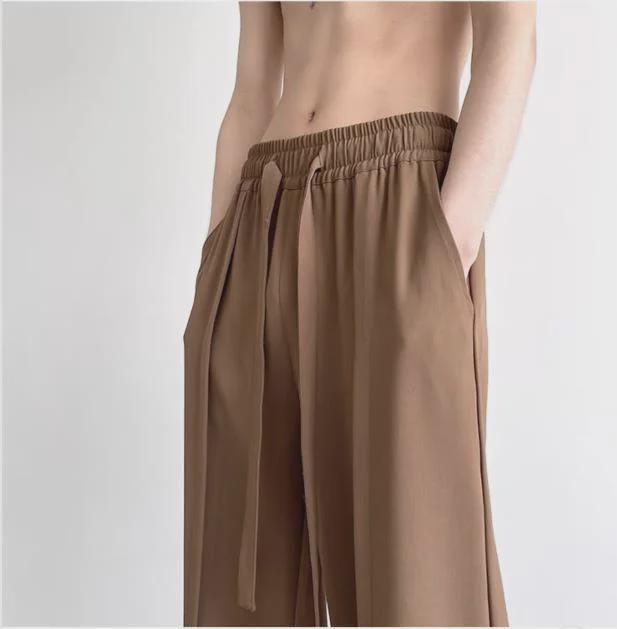 Pánské 2023 Ledové Hedvábí Kalhoty s Širokými Nohavicemi Casual - Letní Módní Trend