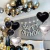 30/54pcs Black and White Balloons, Silver Banner Balloons Suitable for Birthday Decoration and Holiday Decoration