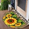 1 Stück Sonnenblumenmuster Halbkreis Willkommen Fußmatte Rutschfest für Außenbereich Terrasse Veranda Küche Badezimmer Eingangsbereich Bodenmatte