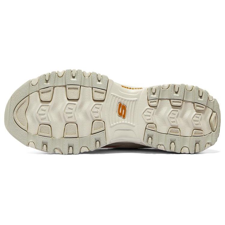 Skechers DLites Mocha Bear Pelle Sintetica Tessuto Nabuk Comode Versatili Quotidiane Basse Scarpe da Papà Sneakers Donna Arancione Naturale 896145-NTOR