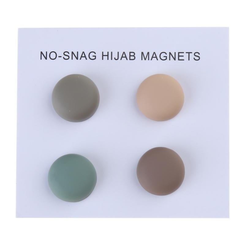 4x Safe Hijab Brooch Strong Metal Magnet Hijab Clip Luxury Accessory No Hole Pins Brooches For Muslim Scarf Party Decor
