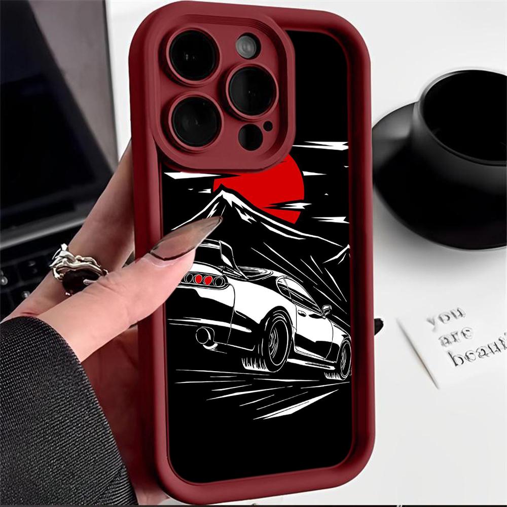 Ae78 Fashion Car Pattern Design Art Protective Phone Cases for iPhone 13 14 15 Pro Max Infinix Hot 40i Tecno Camon 30 20 Pro Angel Eyes TPU Back Cover