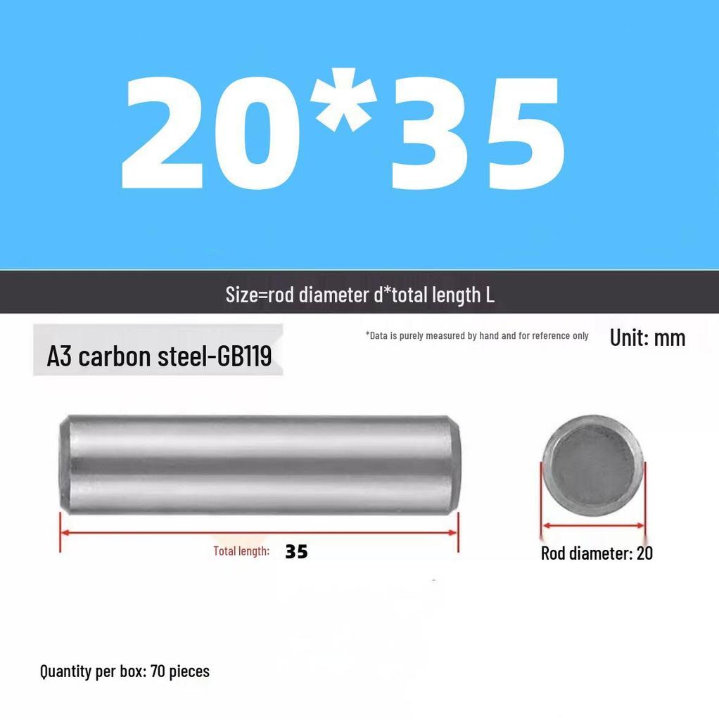 Cylindrical Dowel Pin, GB119, A3, Natural, M16-M20 Specifications Complete