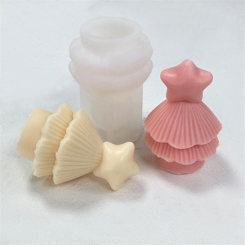 Flexible Silicone Mold Handmade Scented Candle Mould Star Christmas Tree Aromatherapy Jewelry Mold Home Decorations
