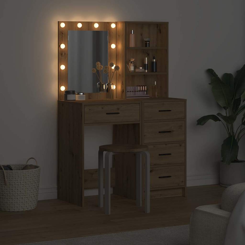 Makeup Table 2 pcs Brown 50 x 41 x 135 cm Engineered Wood