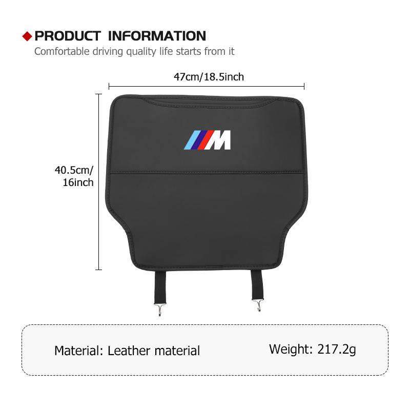 Car Seat Backrest Anti Kick Pad Protector Mat Storage Bag Emblem Accessories For BMW E70 E91 E30 G30 E53 M3 M5 X6 X4 X7 E92 E93