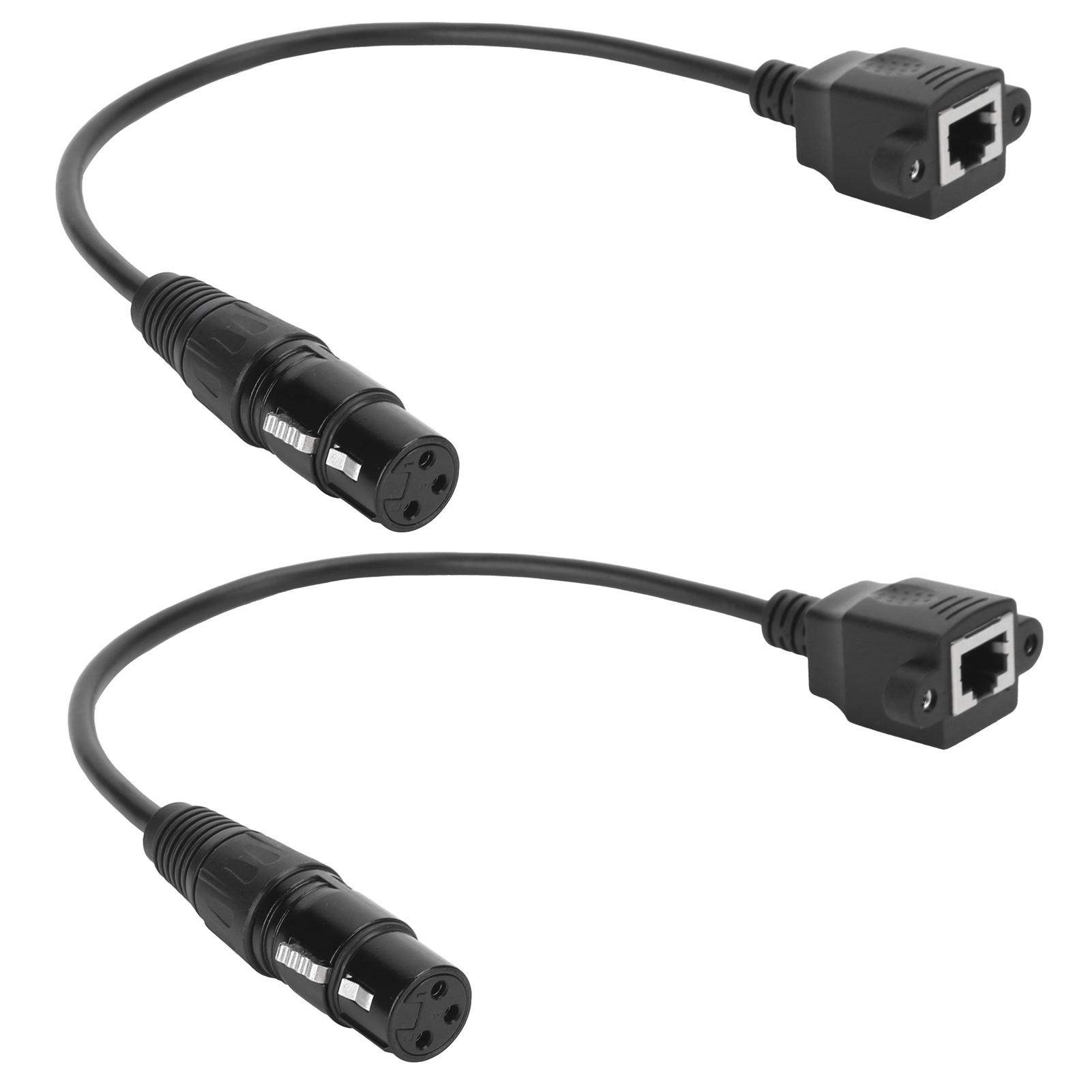 

2Pcs XLR to RJ45 Female Adapter 3Pin o Video Connectors Cable Converter Interconnects