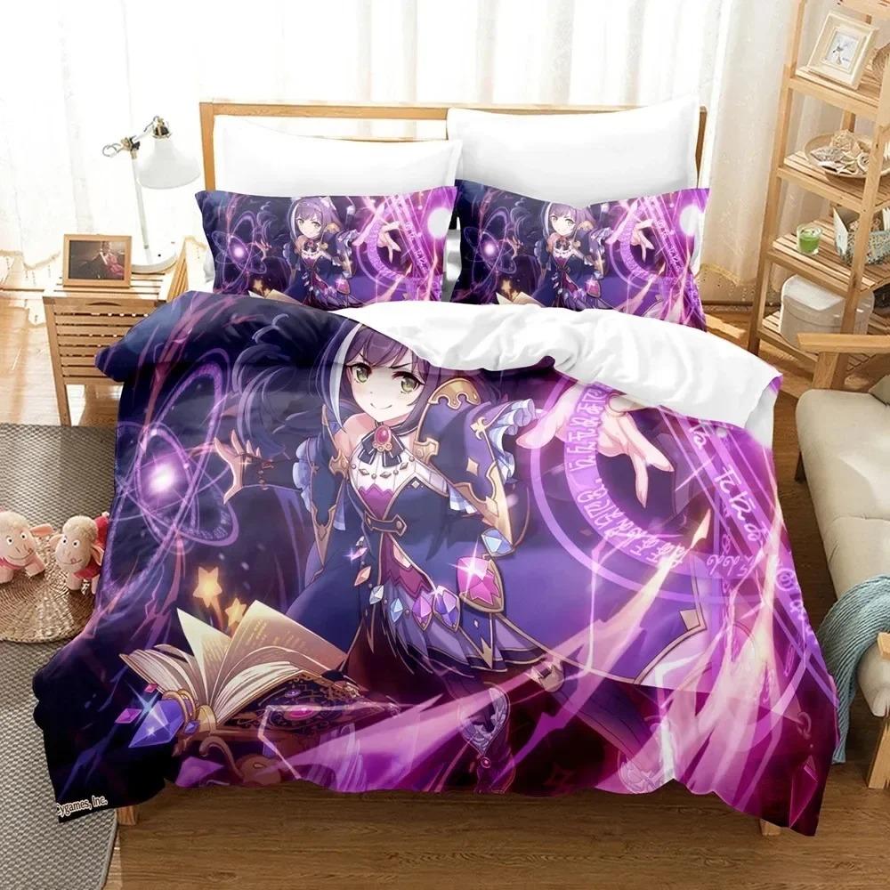 Anime Princess Connect ReDive Bedding Set Boys Girls Twin Queen Size Duvet Cover Pillowcase Bed Kids Adult Home Textileextile