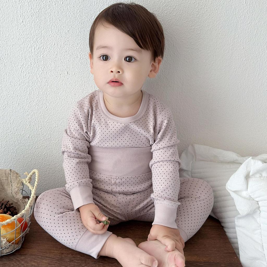 Baby Belly Protection High-Waisted Cotton Underwear Set - Autumn Toddler Pants & Flannel Separates