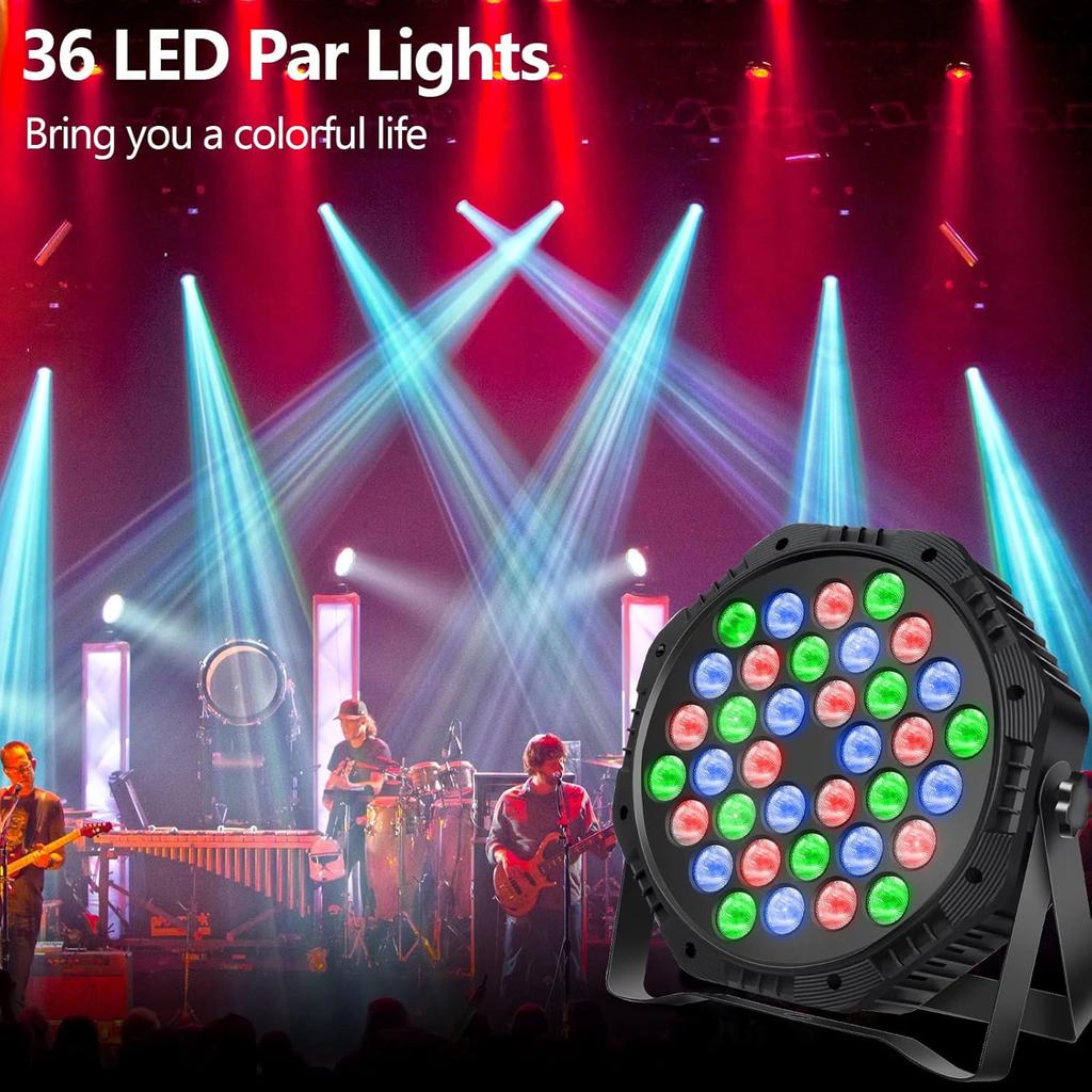 18/36 Led Par Lights Single Color Ultra Thin Stage Lighting, Dj Party Dance Studio Wash Lights Professional Stage Par Can Lighting