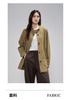 Casual drawstring stand up collar jacket, women's small waist windbreaker, loose top