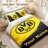 Custom Name Bedding Set 3 PiecesBorussia Dortmund Print Duvet Cover + 2 Pillowcases Soft Bed Decor