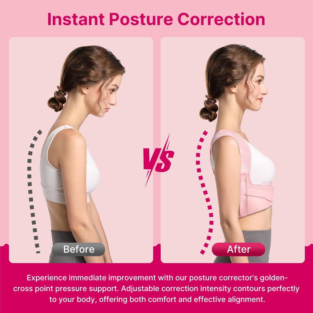 Adjustable Back Brace Posture Corrector For Women Men Lightweight Shoulder Support Neck Pain Relief