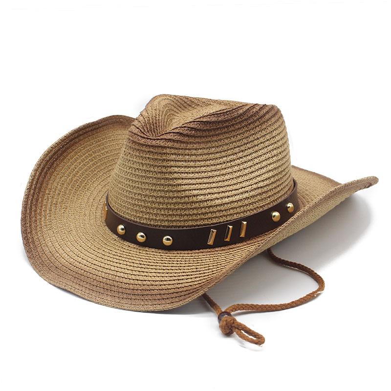 Western Seaside Sun Hat Beach Hat Men'S And Women'S Outdoor Spray Paint Denim Straw Hat Sun Hat