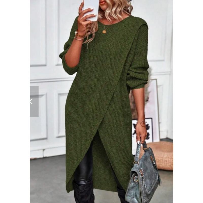 Damemote Uformelt Høst Vinter Ensfarget Print Langermet O-hals gensere