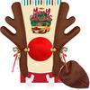 Car Reindeer Antler Kit Nose And Tail, Reindeer Christmas Decoration For Car Window Roof-Top & Front Grille,Christmas Reindeer Antlers Auto