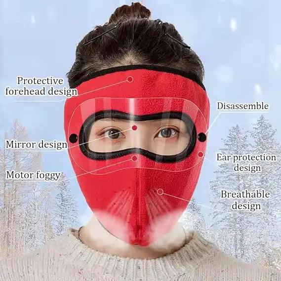 Ski Mask with Goggles Winter Warm Face Mask Anti Dust Cycling Bicycle for Men Women Cold Weather Outdoor Motorcycle Thermal Mask