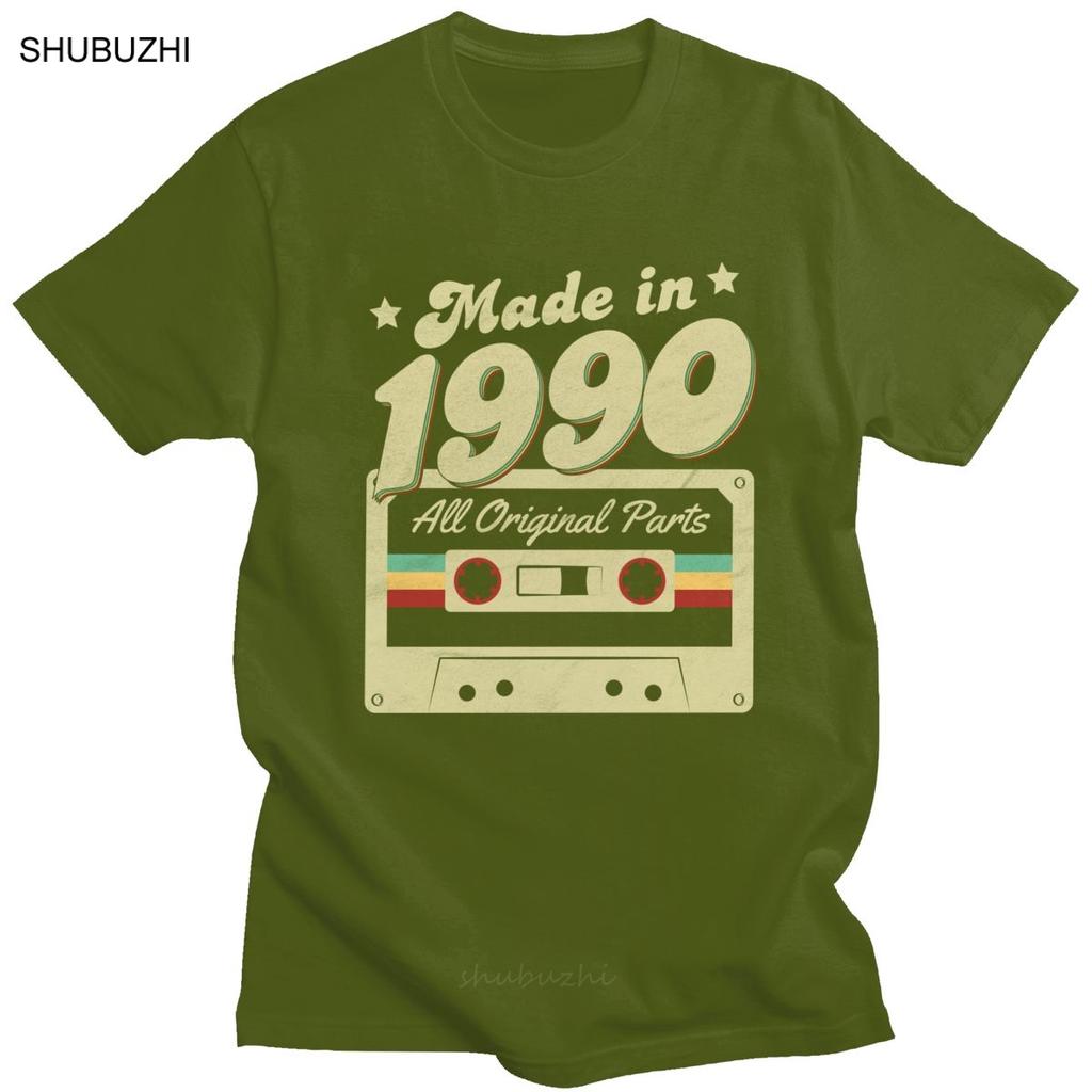 Made In 1990 T Shirt Unisex Cotton Fashion Tshirt Short Sleeve All Original Parts 30th 30 Years Old Birthday Gift Tee Top Clothing