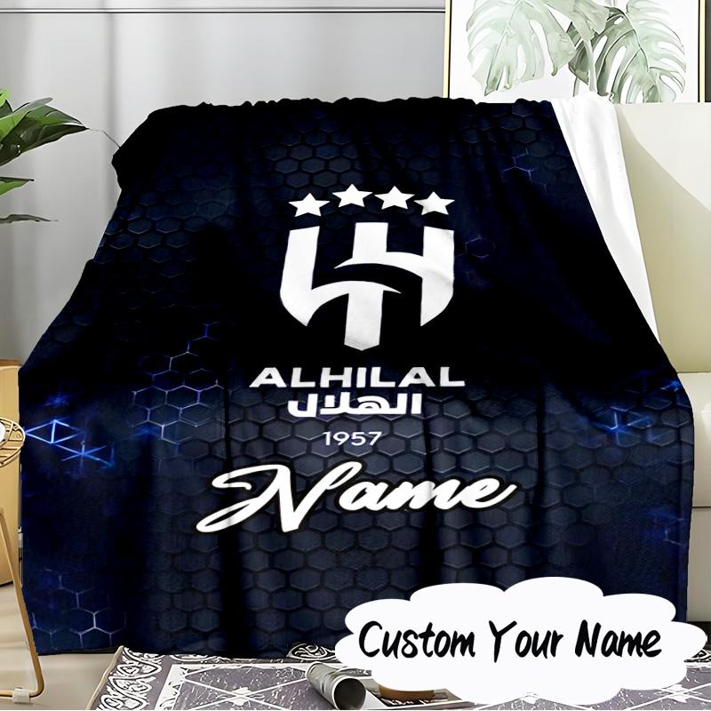 Custom Name Hilal FC Crest Blanket Ideal Bedding Blanket Perfect for Travel, Camping, Living Rooms, Offices, Sofas, Fan Christmas gift