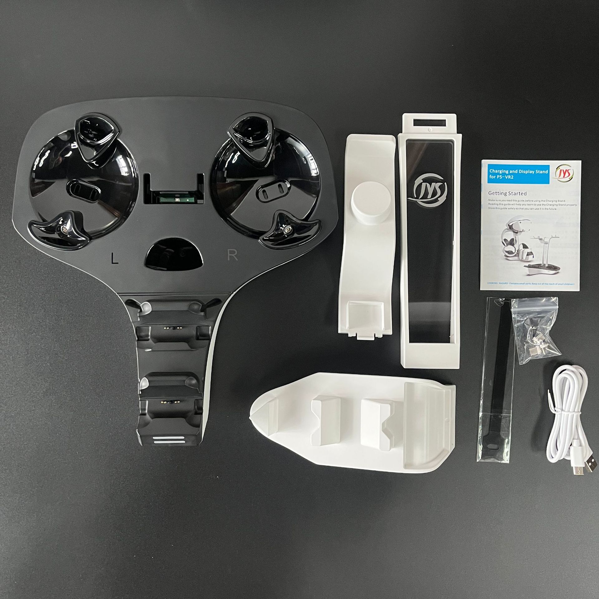 

Зарядная док-станция для хранения шлема, кронштейн для наушников, контроллер, зарядное устройство для PS5 PS VR2 Package:30*7.9*29.6cm чёрный/белый