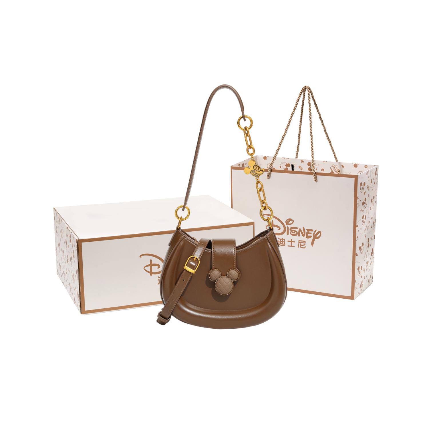 

New Disney Mickey Series PU Shoulder Bag, Crossbody Bag, Shoulder Bag Trumpets Women s Brown BMK-71090 23*11*12CM