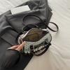 Canvas plaid sweet girl bow shoulder bag women's new fashion sweet cool shopping out messenger bag