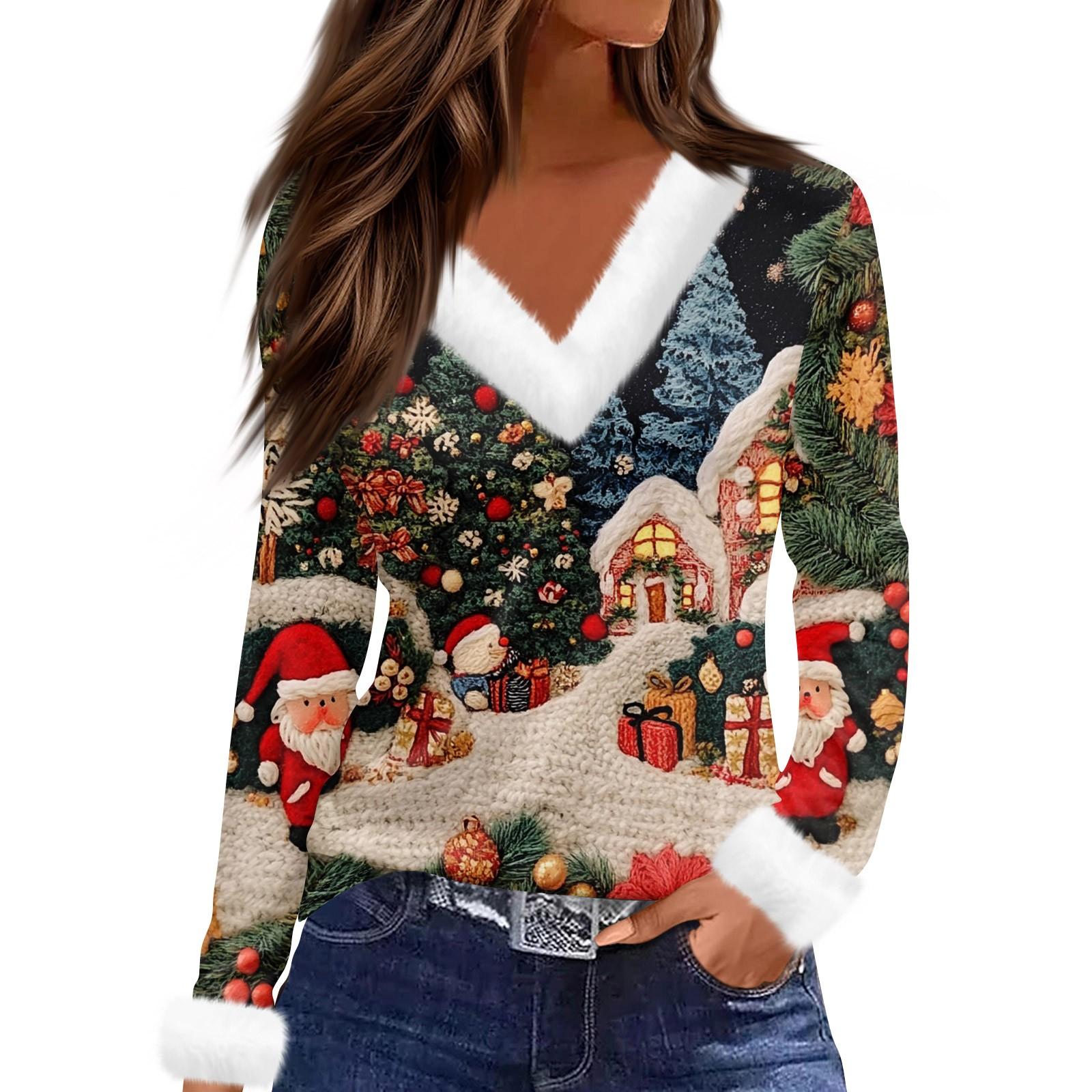 Женский модный повседневный топ с V-образным вырезом и длинными рукавами — фото 3