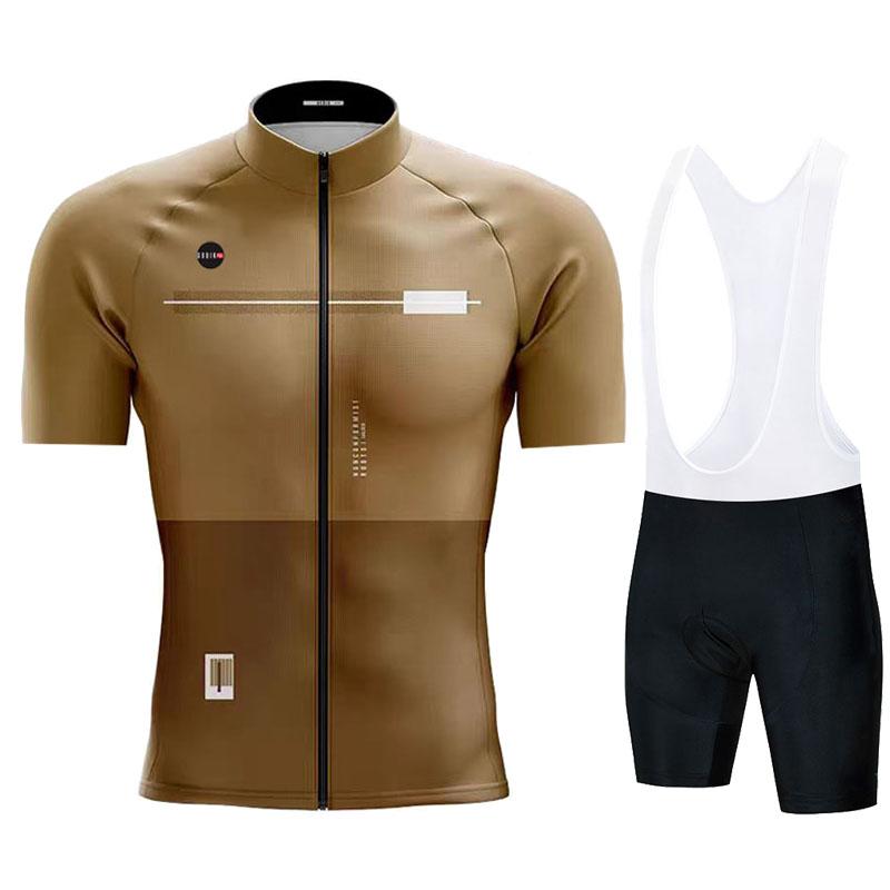 Gobikful Ensemble Maillot de Cyclisme Manches Courtes Vêtements de Vélo 2026 Été Homme Bleu Maillot VTT Ciclismo Ensemble Cuissard à Bretelles Vélo