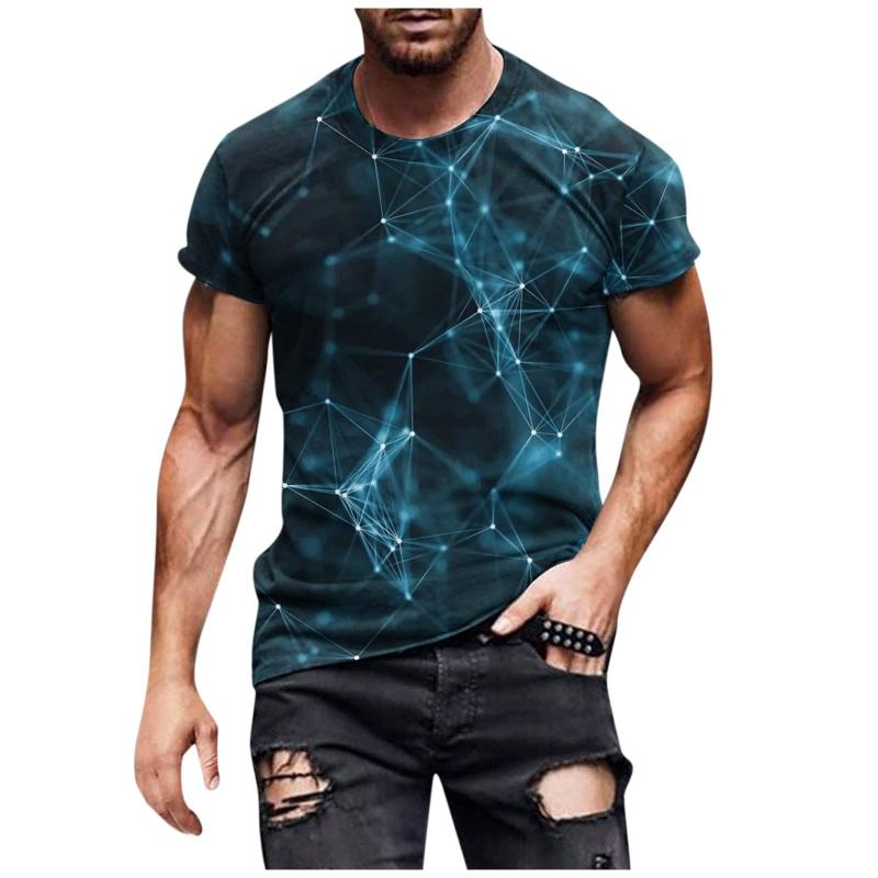 3D Geometry Print Pattern T Shirt Men Fashion Hip Hop T-shirt Harajuku Y2k Street Men s Summer Leisure Sports S