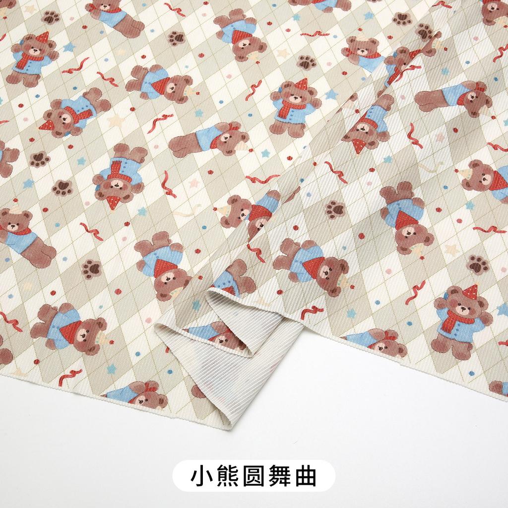 0.5m/2m Fine Strip Thicken Corduroy Cute Cartoon Printed for Sewing Winter Coats Children's Clothing Pants Handmade DIY Fabrics