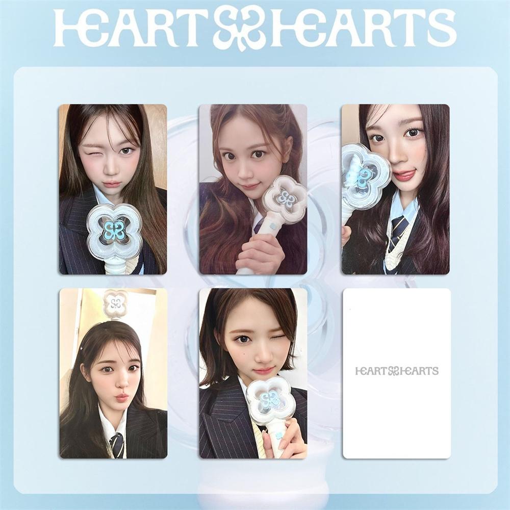 6Pcs/set H2H Hearts2Hearts LightStick LOMO Card Double-sided UV Printing Yuha Stella Yeon Juun Fans Fashion Supporting Postcards