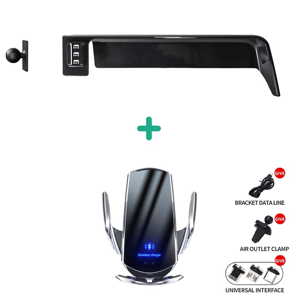 For KIA Sonet 2024 Car Phone Holder Screen Fixed Base 15W Wireless Charging Stand Gravity Mobile Phone Mounts Car Accessories