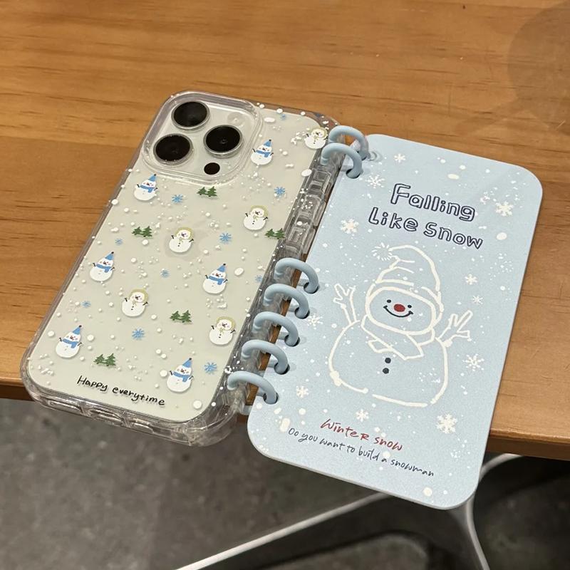 

The New Happy Snowman Book Case Is Suitable for Apple 16promax Phone Cases and Iphone15 Notebook Cases Apple 16PLUS