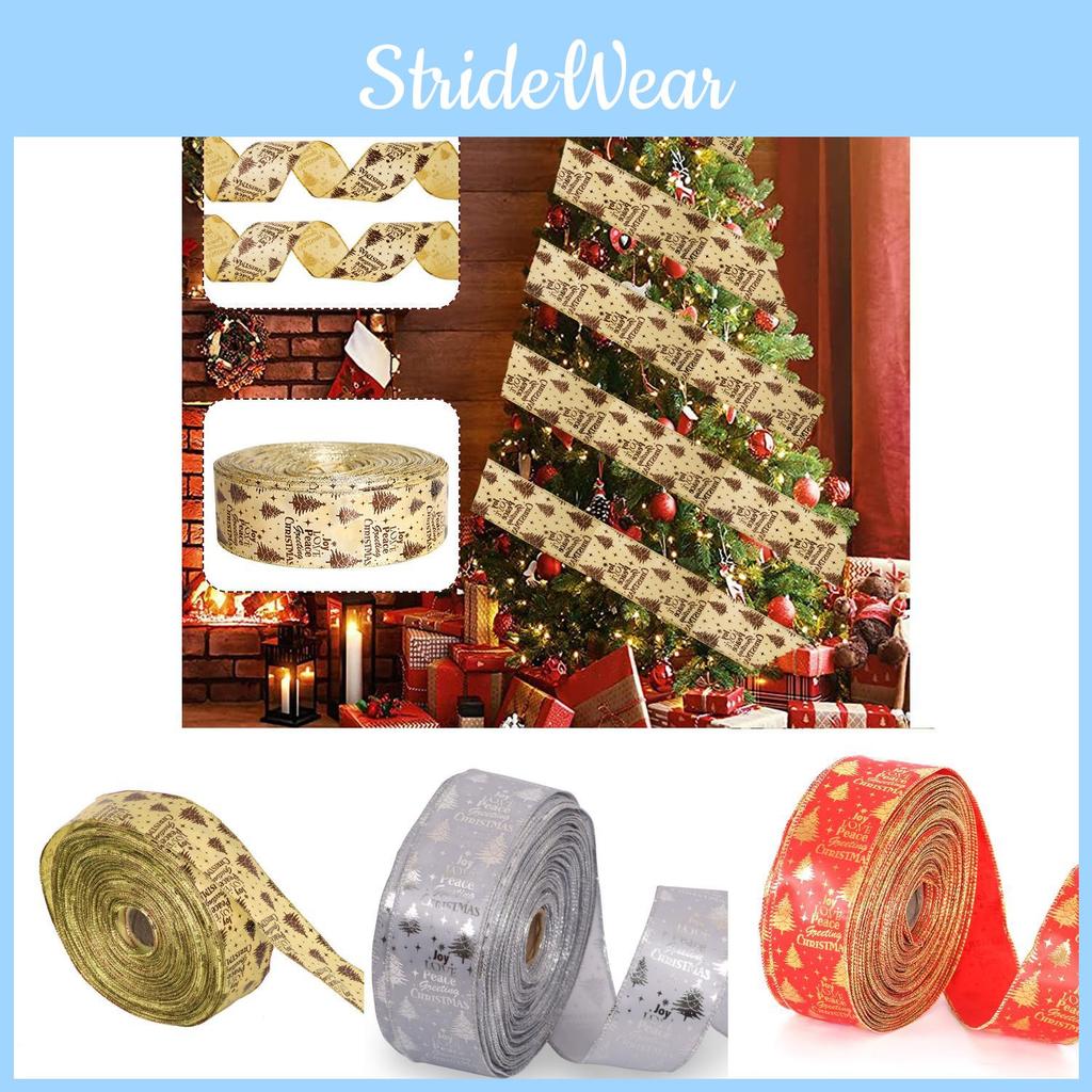 Charming 6.3cm Christmas Tree Ribbon Adornments With Colorful Letter Designs