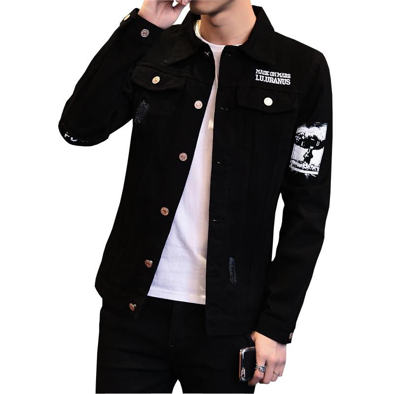 Fashion Soft Black Spring Autumn Casual Streetwear Men's Korean Trendy Youth Slim Handsome Clothes Men Denim Jacket