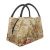 French Toile De Jouy Thermal Lunch Bag Unisex Portable Insulated Cooler Bento Tote Bag for Picnic Work Reusable Packed Lunch Box