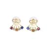 High-End Korean Dopamine Colored Zircon Bow Earrings