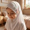 with Floral Ornament Little Girls Pull-On Hijab Soft Head Wrap Turban Cute Head Cover  2-6 Years