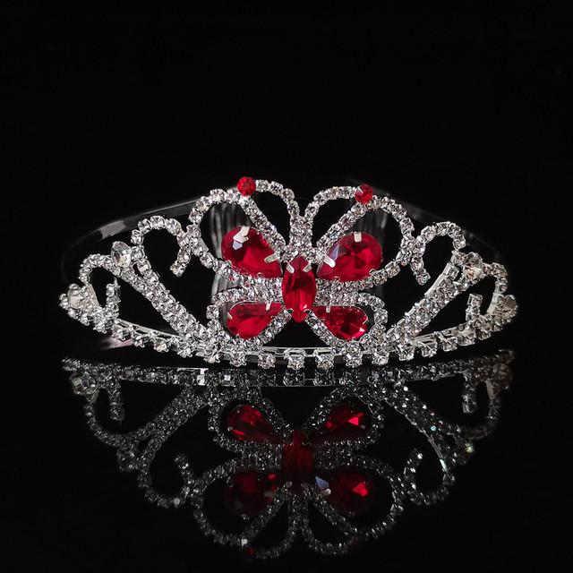 New Colorful Crystal Crown Wedding Bridal Women 'S Hair Accessories For Girls Birthday Fashion Headdress Bride Tiara Clip