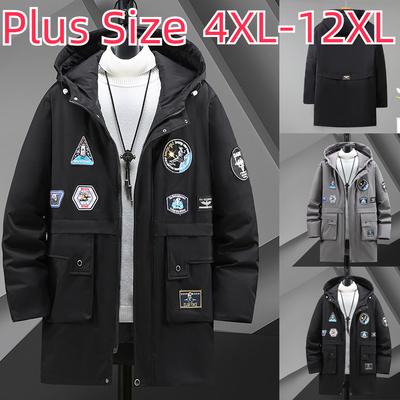 Męska wiatrówka bawełniana Plus Size Plus Średnia długa, gruba, luźna, oversize'owa bawełniana kurtka 4XL-12XL
