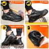Mode Schutzschuhe Arbeitssneakers Herren Drehbarer Knopf Sicherheitsschuhe Herren Durchstichfest Unzerstörbare Schuhe Stahlkappenschuhe