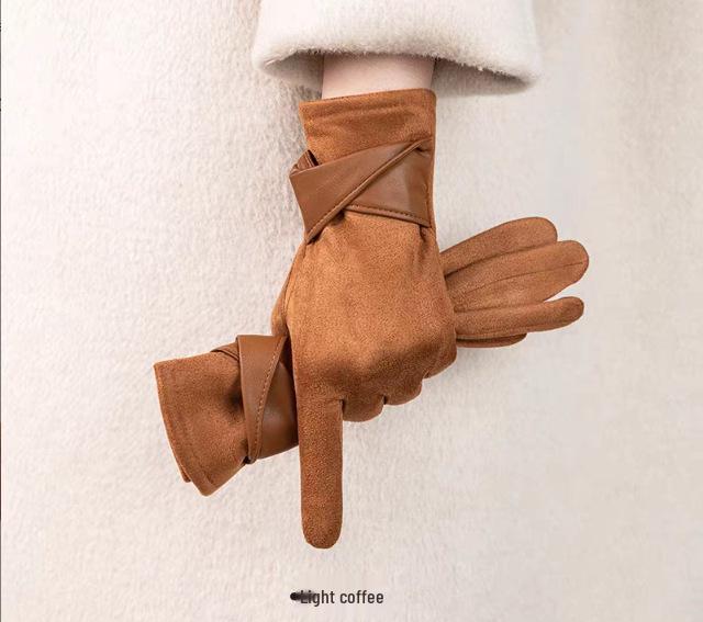 

Женские флисовые перчатки с сенсорным экраном - Ветрозащитные и теплые для езды на велосипеде и вождения, Мода Осень/Зима 2025