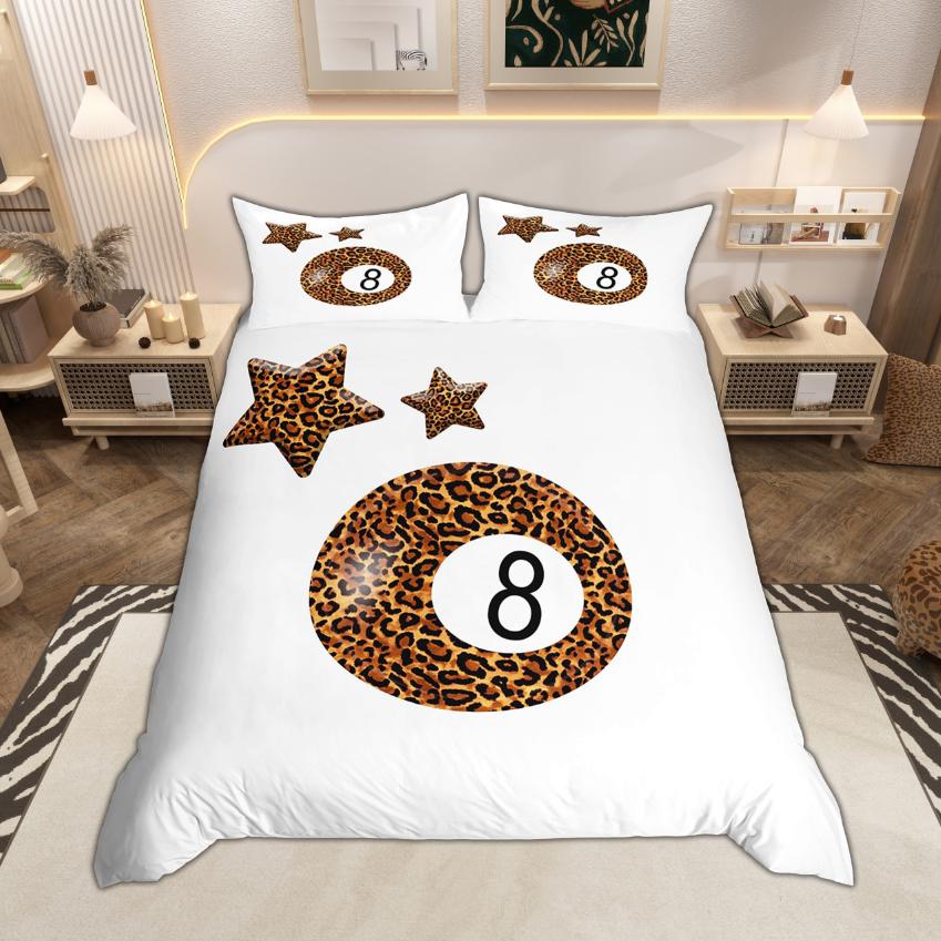 Homewish Brown Cheetah Print Duvet Cover Set Chic Leopard Printed Quilt Cover Set Jungle Animal Theme Bedding Set