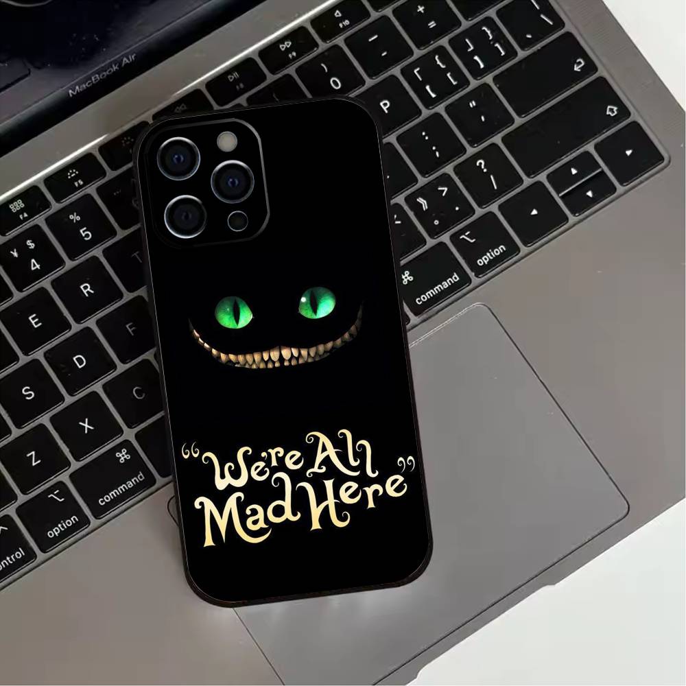 Cool C-Cheshire C-Cat    Phone Case For iPhone 17,16,15,14,13,12,11 Plus,Pro Max,Soft Silicone Black Cover iPhone12PROMAX