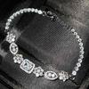 Armband mit hochkarätigem Diamanten, Nischendesign für Damen, platiniertes Sterlingsilber, kalter Wind, Imitation Mozzarella-Diamantarmband für Damen